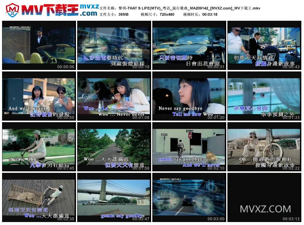 黎明-THAT S LIFE(MTV)_粤语_流行歌曲_MA209142